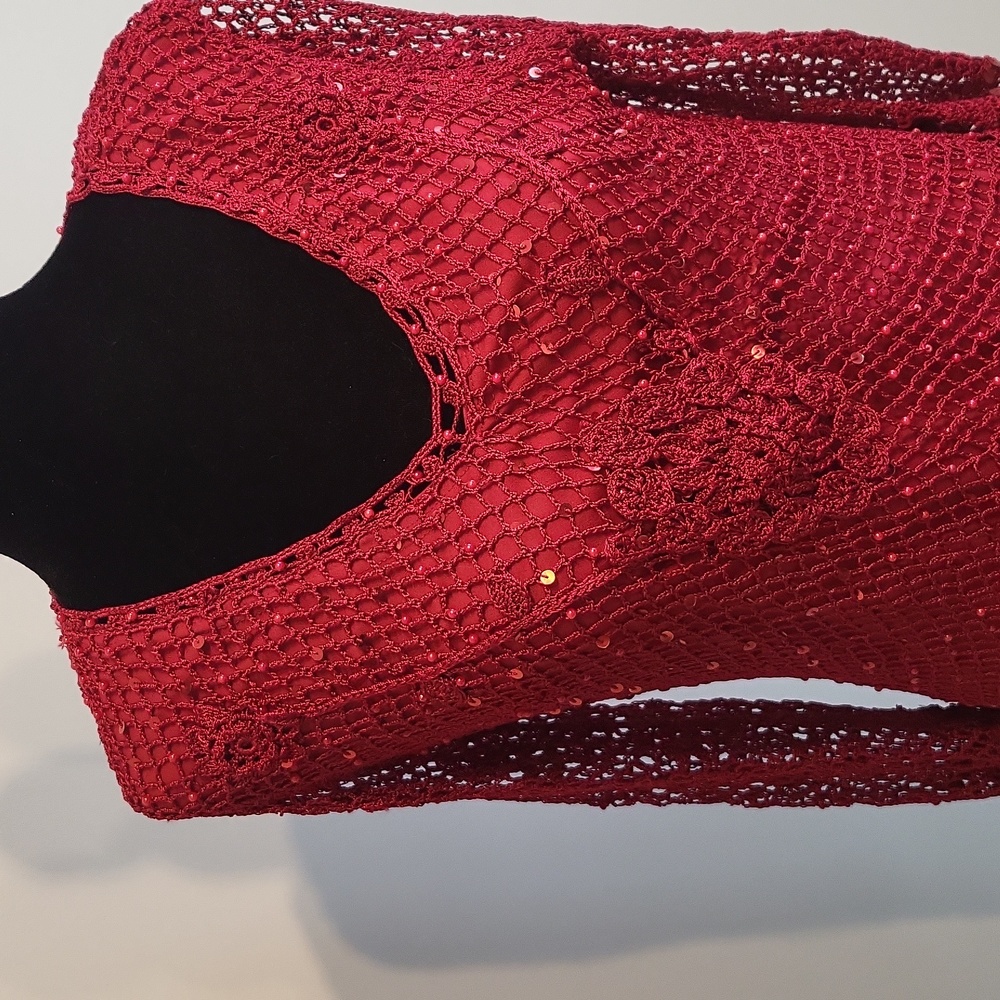 TEMPTATION | ruby red crochet top - Picture 7 of 12